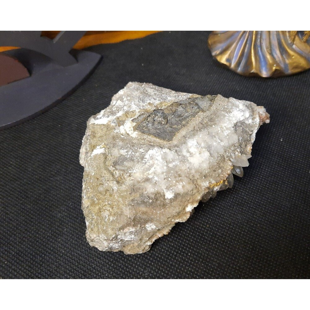 Rare Quartz , Calcite and Stilpnomelane Crystal Cluster from Rocarri Quarry - Picture 7 of 8
